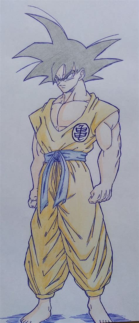 dibujos de goku cuerpo completo|dibujos a lapiz goku.